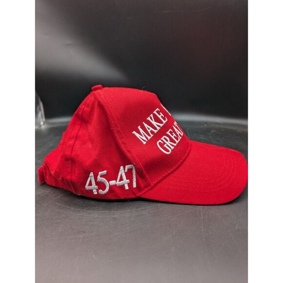 MAGA Hat Make America Great Again Red Hat Donald Trump 45 - 47 USA Flag Cap - Picture 4 of 5